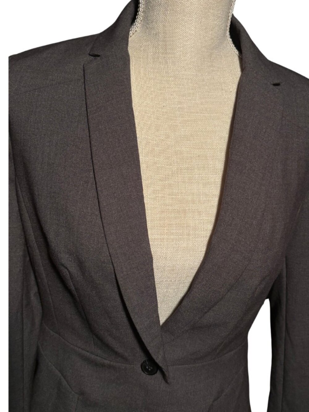 Worthington Blazer Size 6 Gray Career Jacket Fitted Tailored Office Stretch Work - Picture 2 of 7